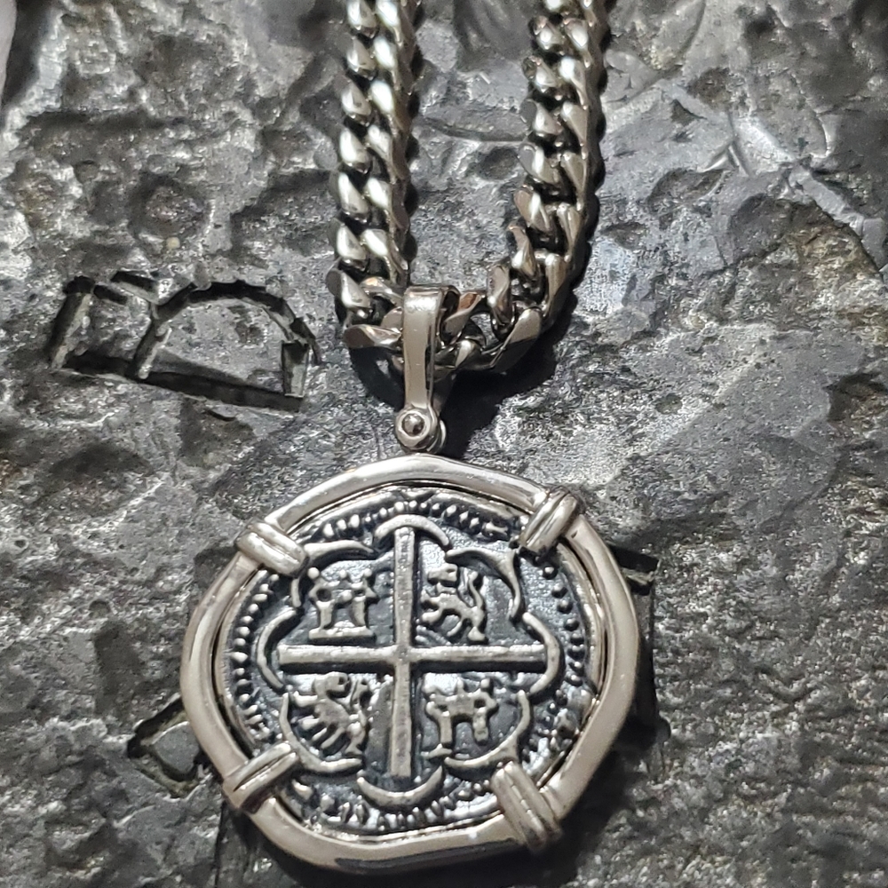 Atocha silver coin with chain